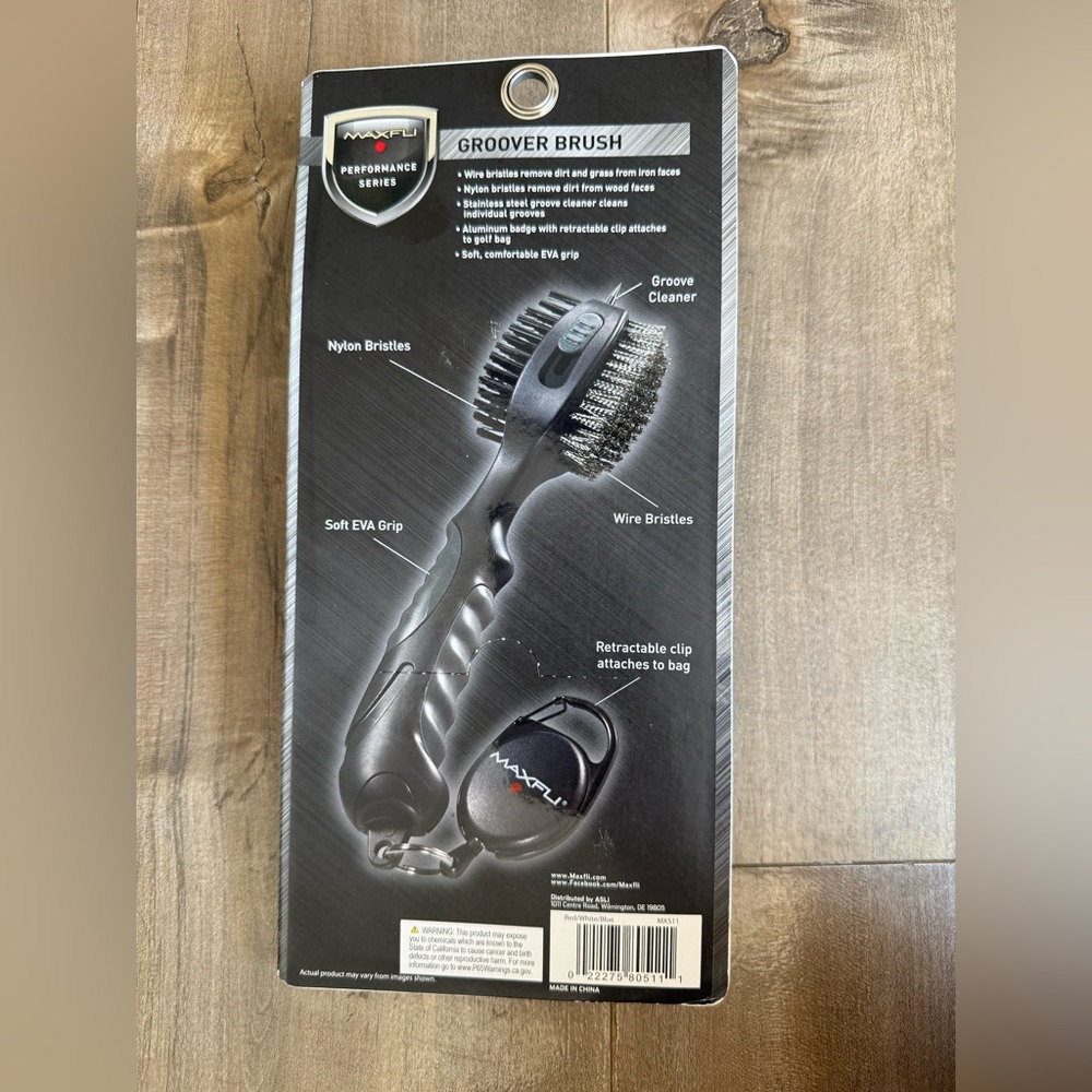 NEW Maxfli Groover Brush Golf Performance Series Red Retractable Clip Multi Tool - Picture 4 of 5